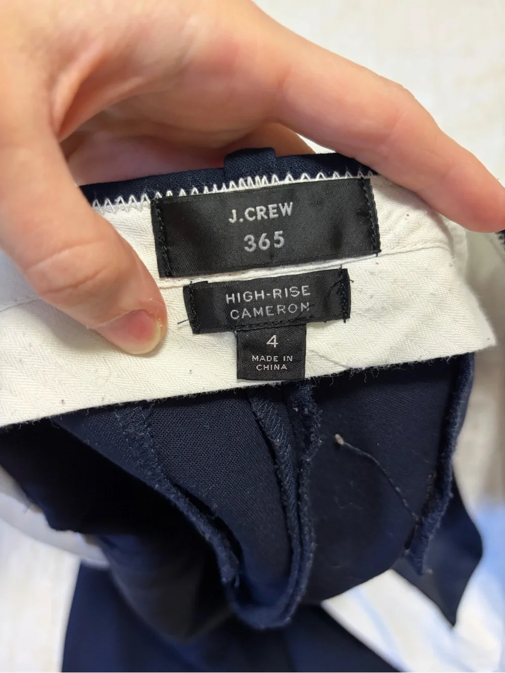 J. Crew Navy High Rise Cameron Straight-Leg Tailored Trousers